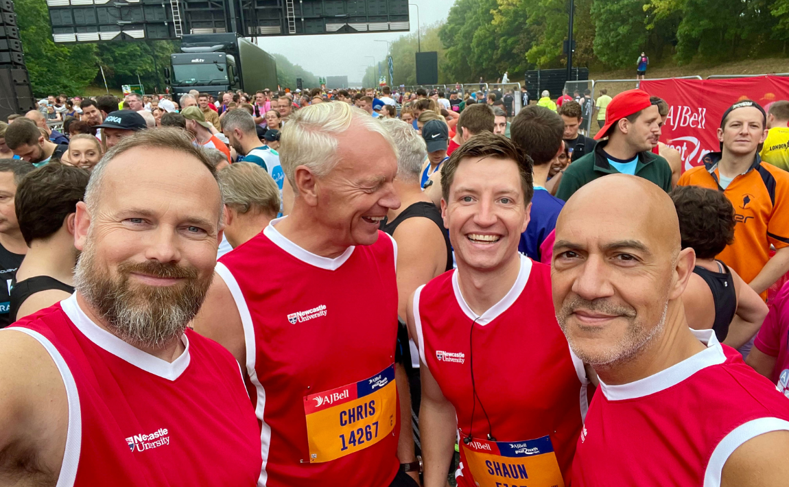 Marco Amitrano (far right), with fellow PwC colleagues Shaun Boyle (M&A Advisory Senior Manager at PwC UK), and Rob McCargow (Technology Impact Leader at PwC) with Vice-Chancellor and President of Newcastle University, Professor Chris Day 